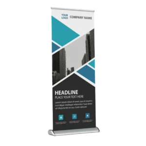 a black and blue banner with white text